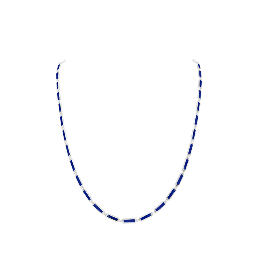 Blu Scarpa Lapis Bar Necklace sterling silver