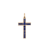 Blu Scarpa Lapis Cross Pendant 14K gold