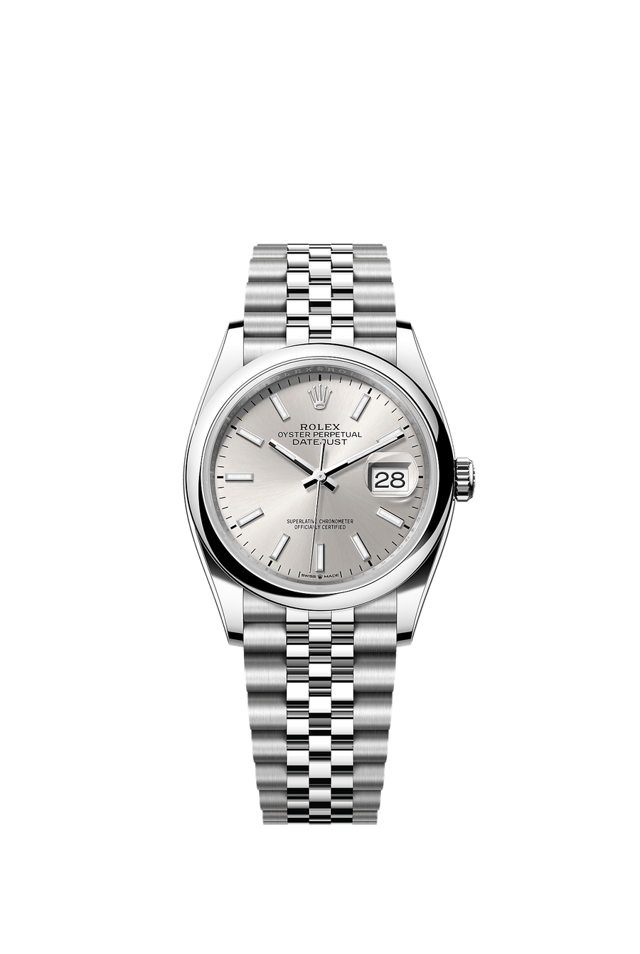Rolex Datejust 36 126200 Oystersteel, silver index dial, Jubilee bracelet