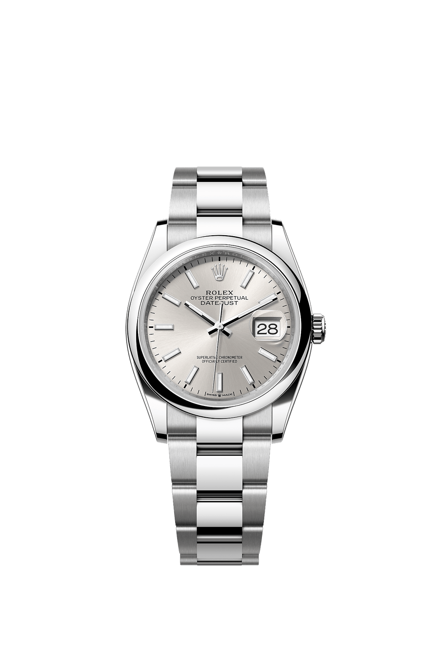 Rolex Datejust 36 126200 Oystersteel, silver index dial, Oyster bracelet