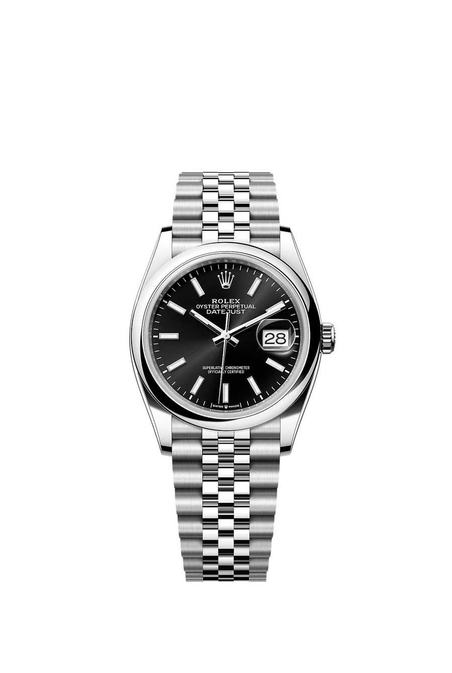 Rolex Datejust 36 126200 Oystersteel, black index dial, Jubilee bracelet