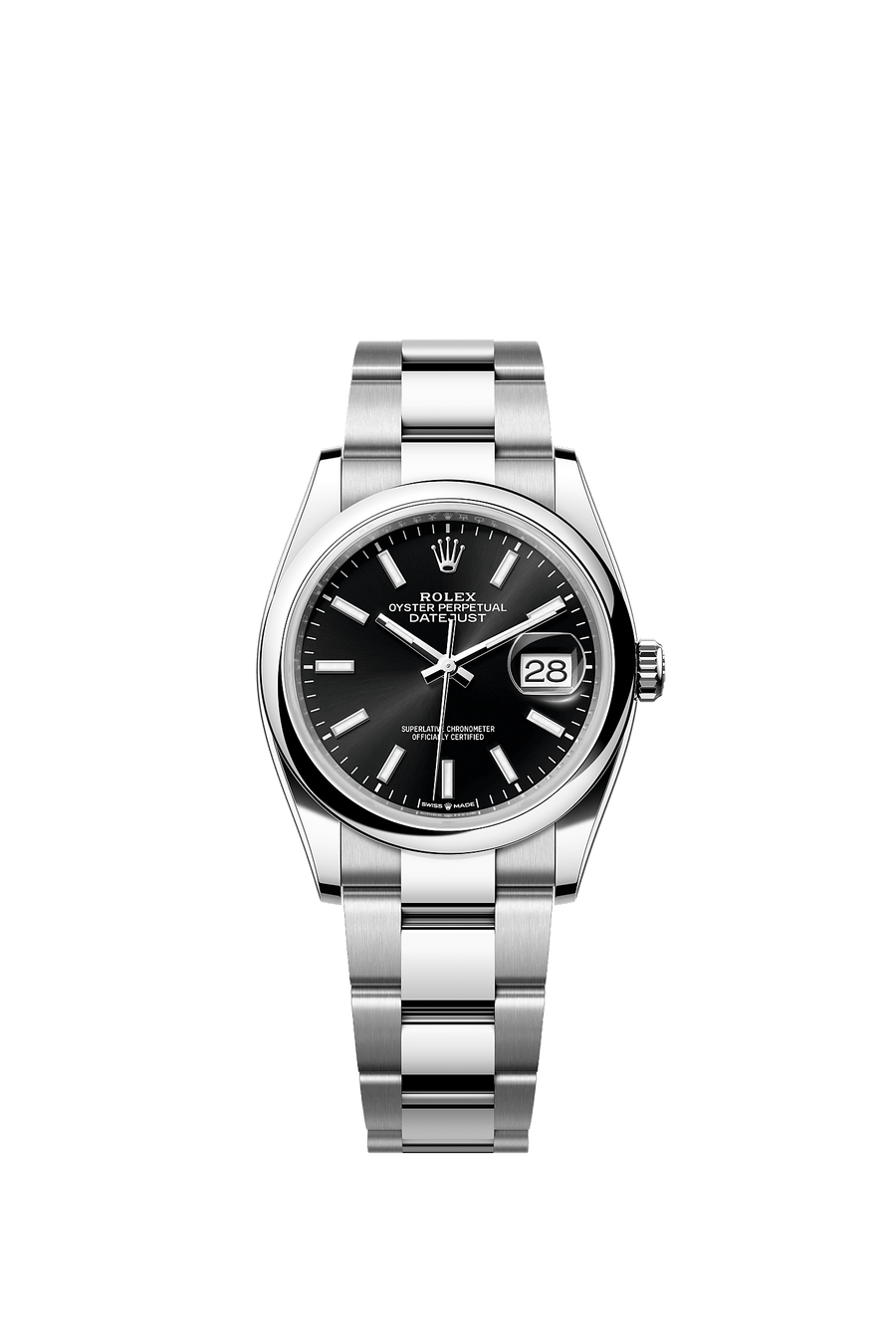 Rolex Datejust 36 126200 Oystersteel, black index dial, Oyster bracelet