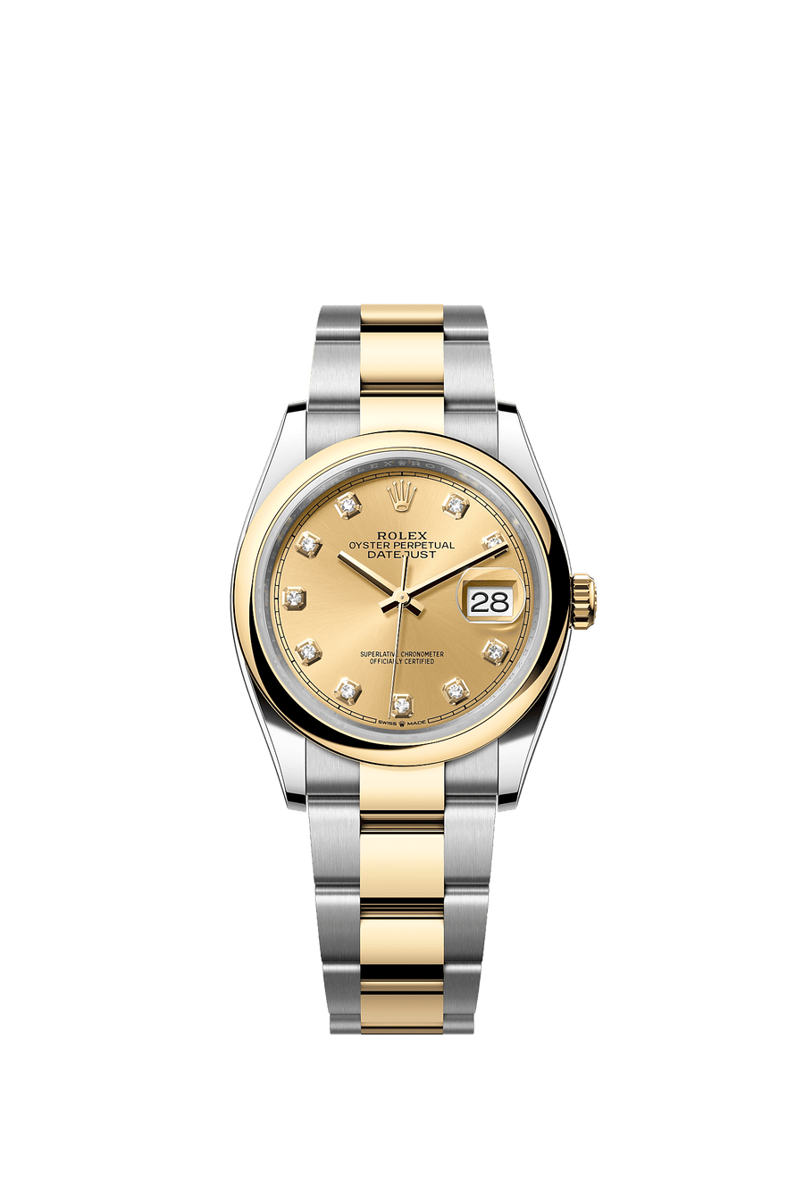 Rolex Datejust 36 126203 Champagne Diamond Dial Oyster Bracelet