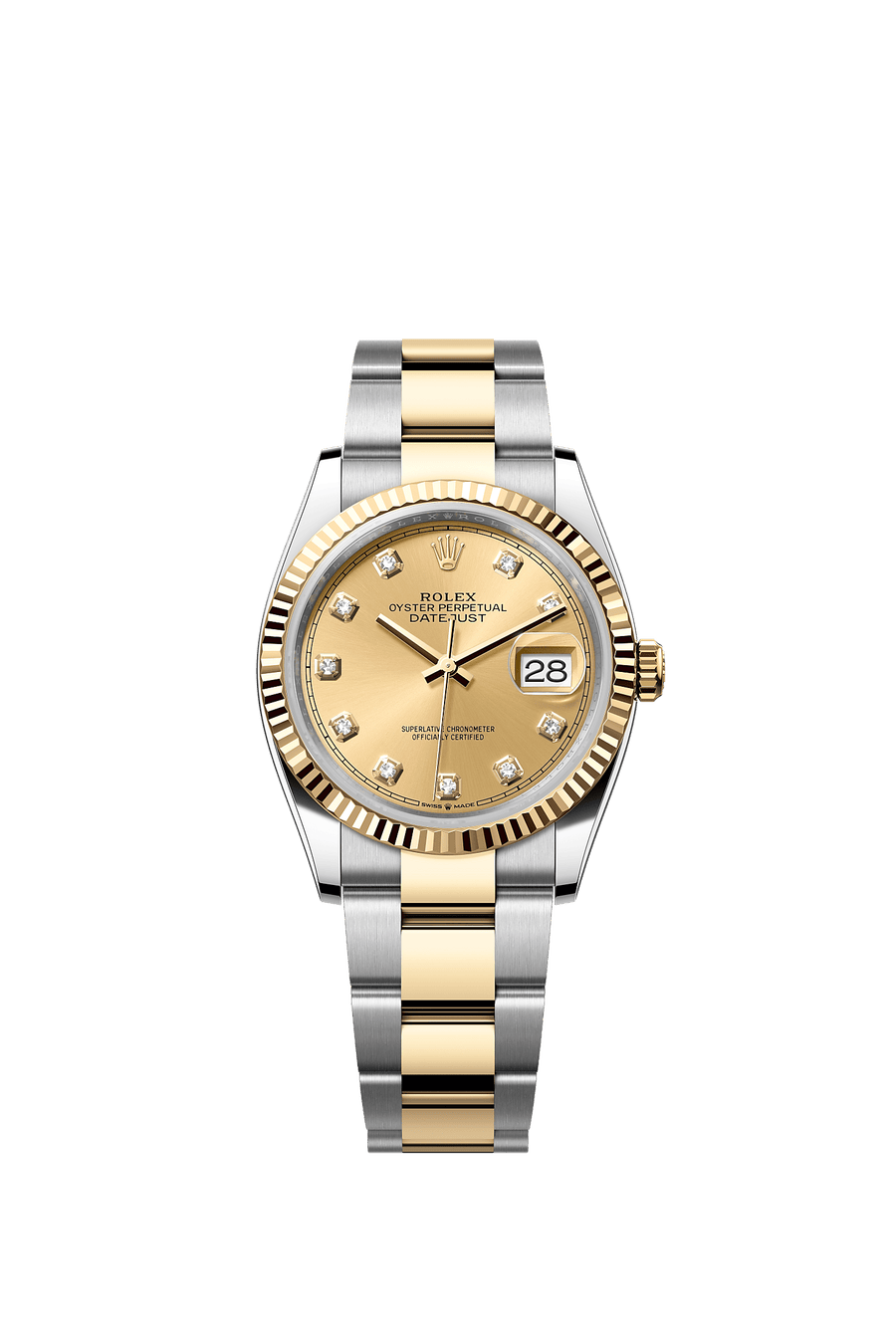 Rolex Datejust 36 126233 Champagne Diamond Dial Oyster
