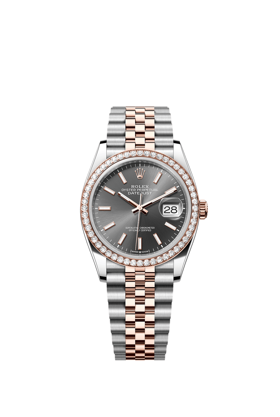Rolex Datejust 36 126281RBR Everose Rolesor, dark rhodium index dial, Jubilee bracelet