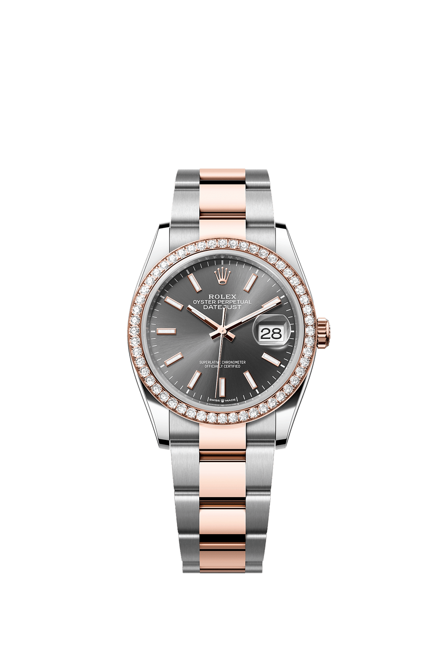 Rolex Datejust 36 126281RBR Everose Rolesor, dark rhodium index dial, Oyster bracelet