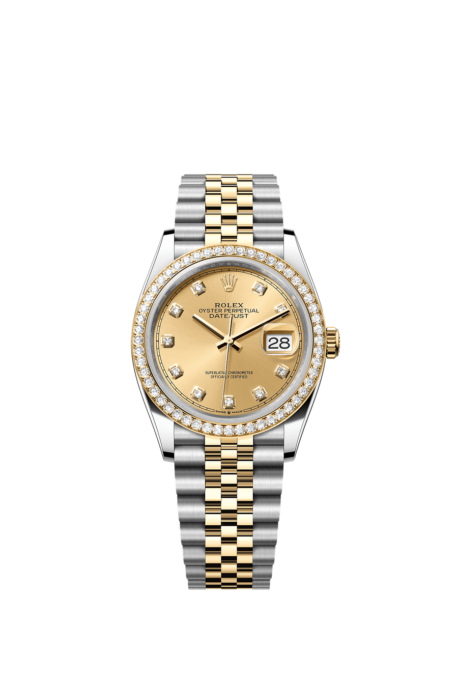 Rolex Datejust 36 126283RBR Champagne Diamond Dial Jubilee Bracelet
