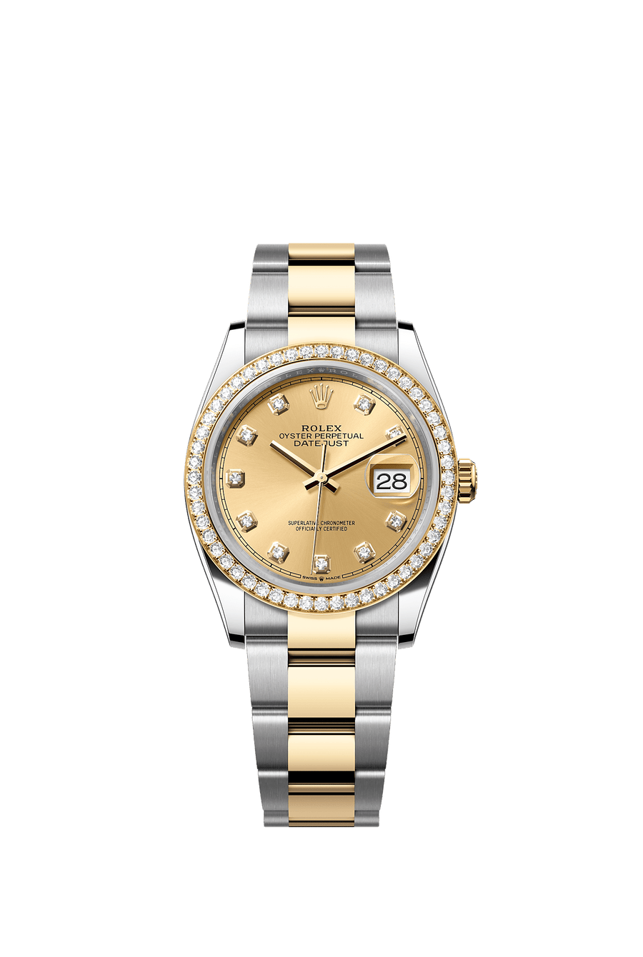 Rolex Datejust 36 126283RBR Champagne Diamond Dial Oyster Bracelet