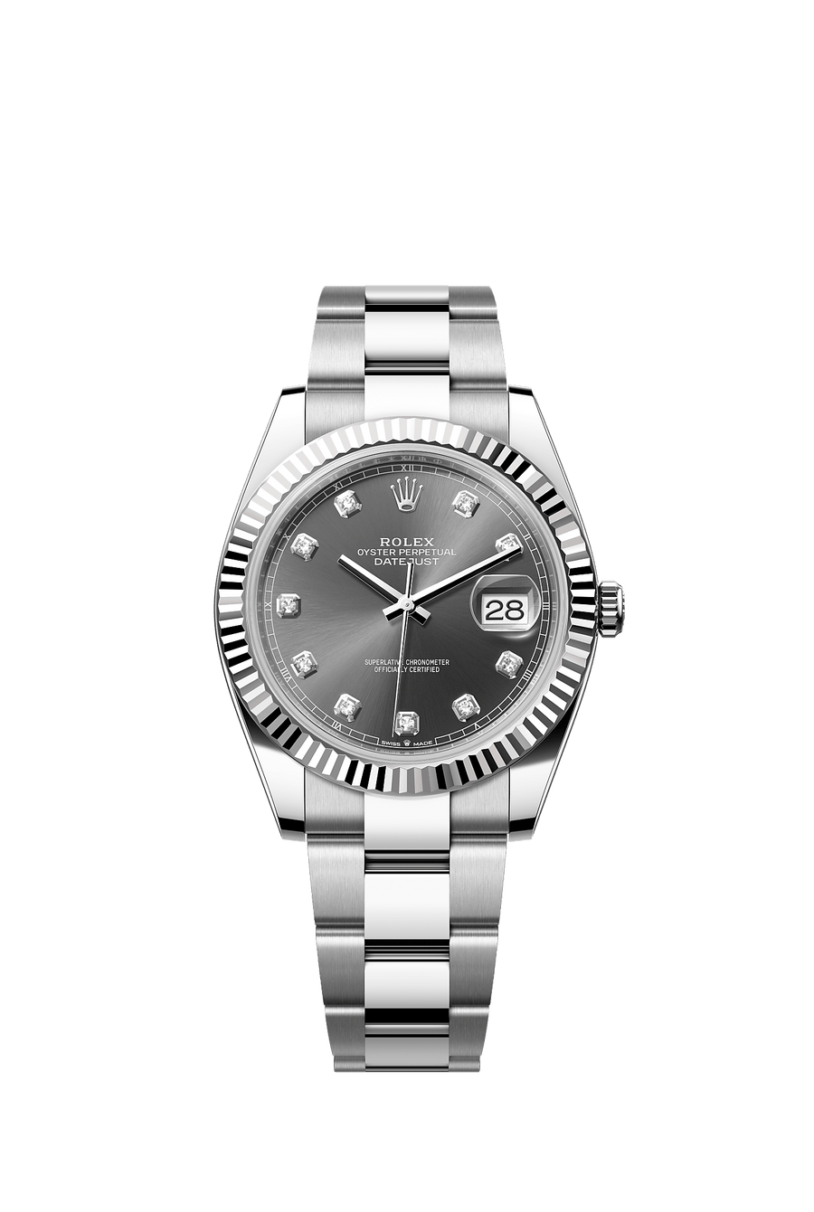 Rolex Datejust 41 126334 Dark Rhodium Diamond Dial Oyster
