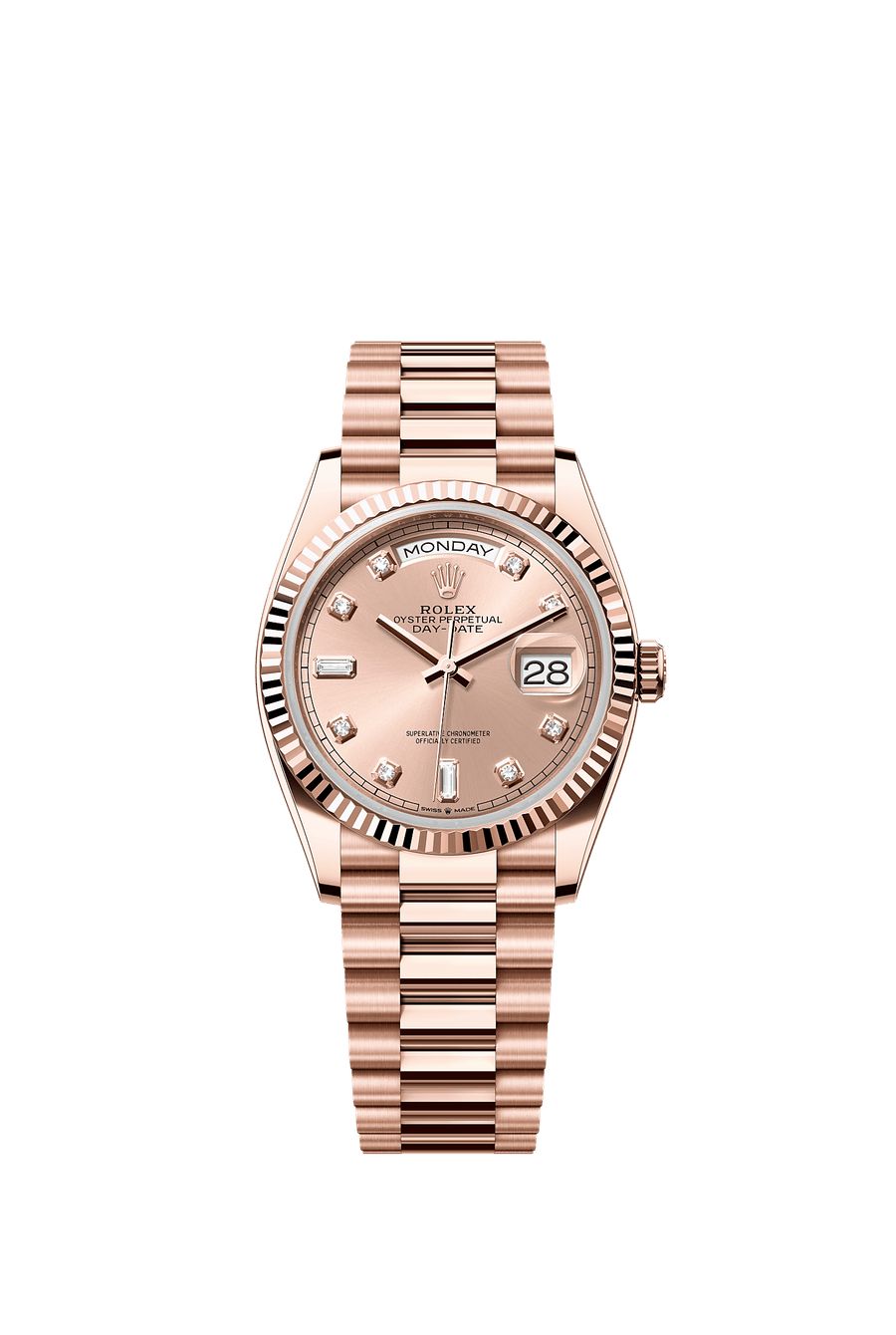 Rolex Day-Date 36 Everose gold Rose diamond dial 128235