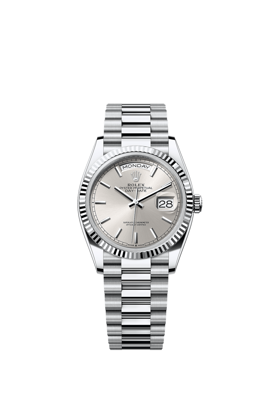Rolex Day-Date 36 Platinum President - Silver Dial - 128236