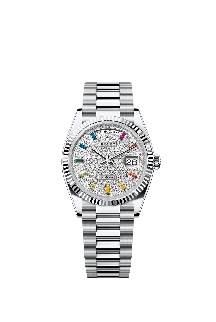 Rolex Day-Date 36 Platinum President - Diamond Paved Dial - 128236
