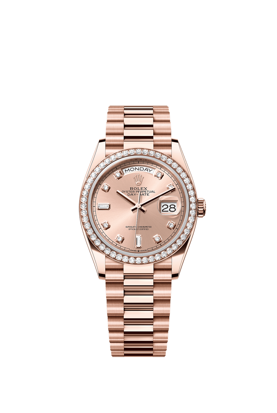 Rolex Day-Date 36 Everose gold Rose diamond dial 128345RBR