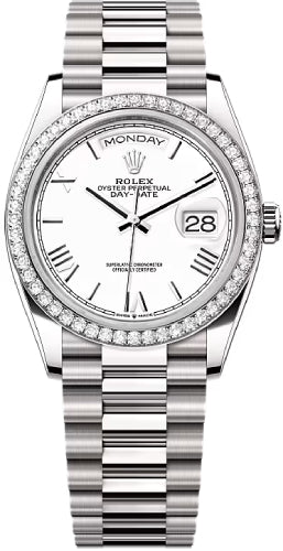 Rolex Day-Date 36 128349RBR White Dial