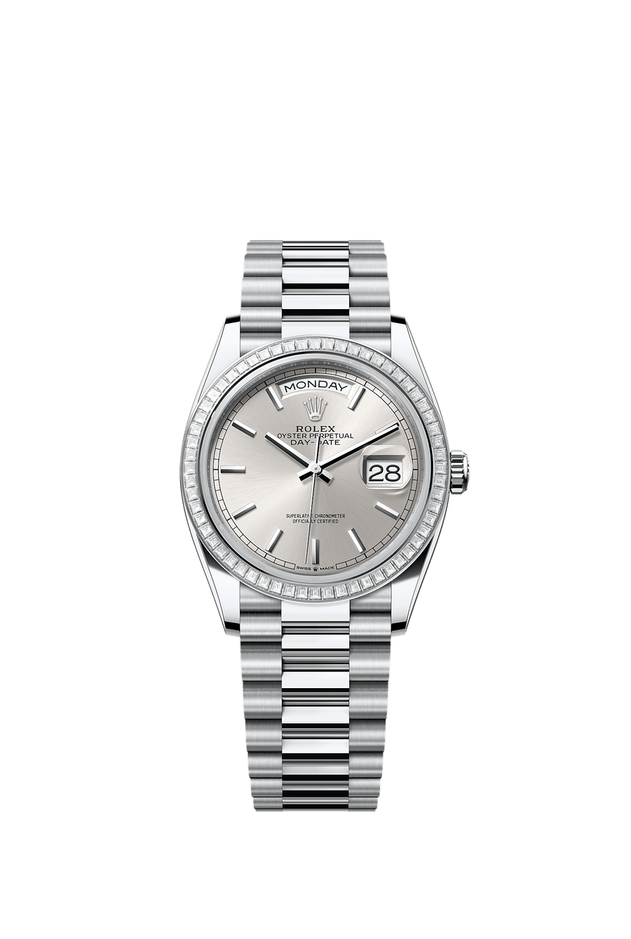 Rolex Day-Date 36 Platinum President - Silver Dial - 128396TBR