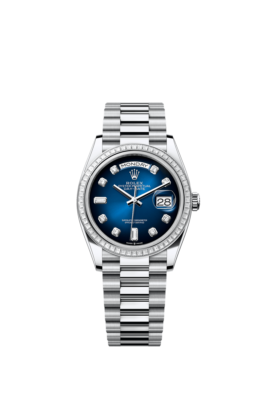 Rolex Day-Date 36 Platinum President - Blue Ombre Dial - 128396TBR