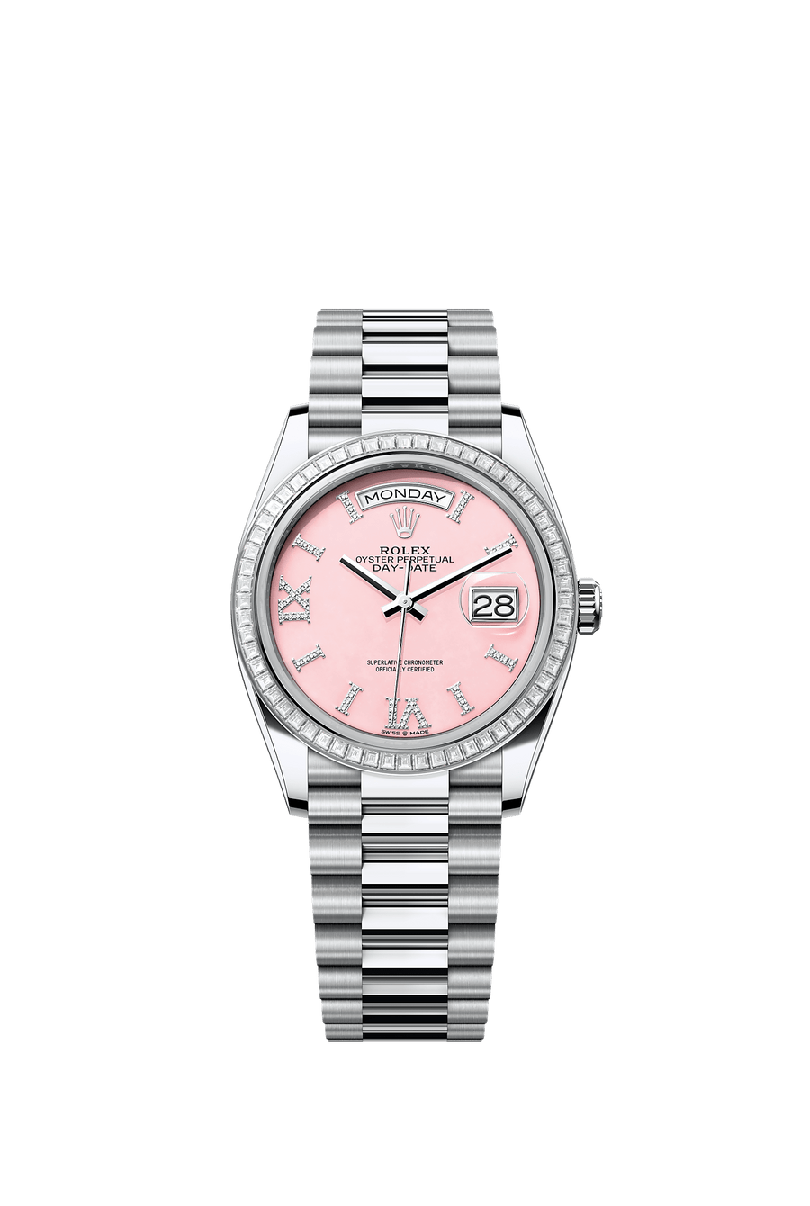 Rolex Day-Date 36 Platinum President - Pink Opal Dial - 128396TBR