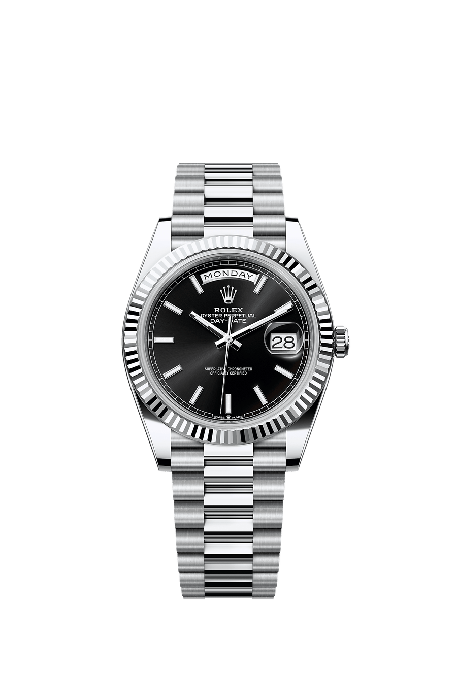 Rolex Day-Date 40 Platinum President - Black Dial - 228236