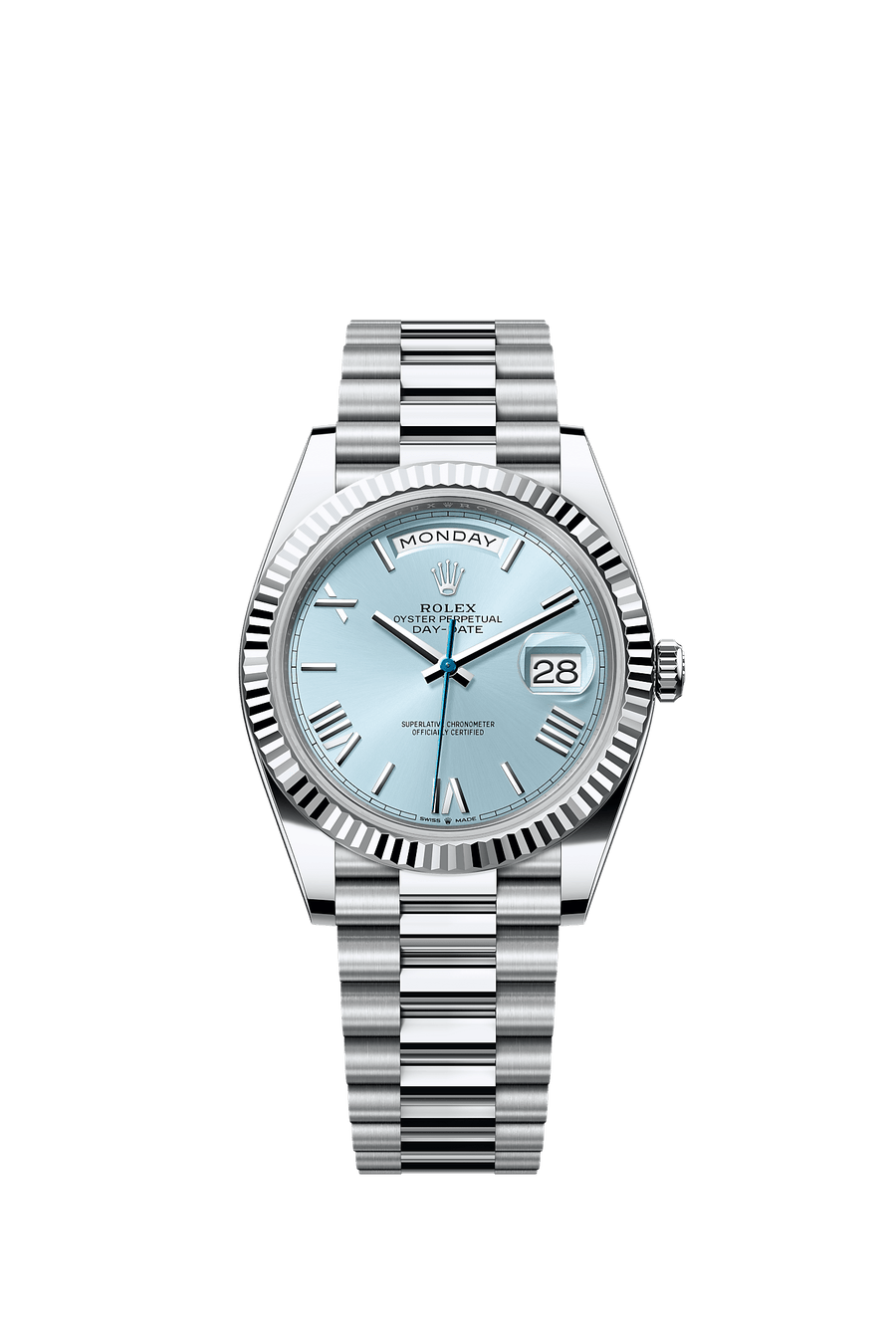 Rolex Day-Date 40 Platinum President - Ice-Blue Roman Dial - 228236