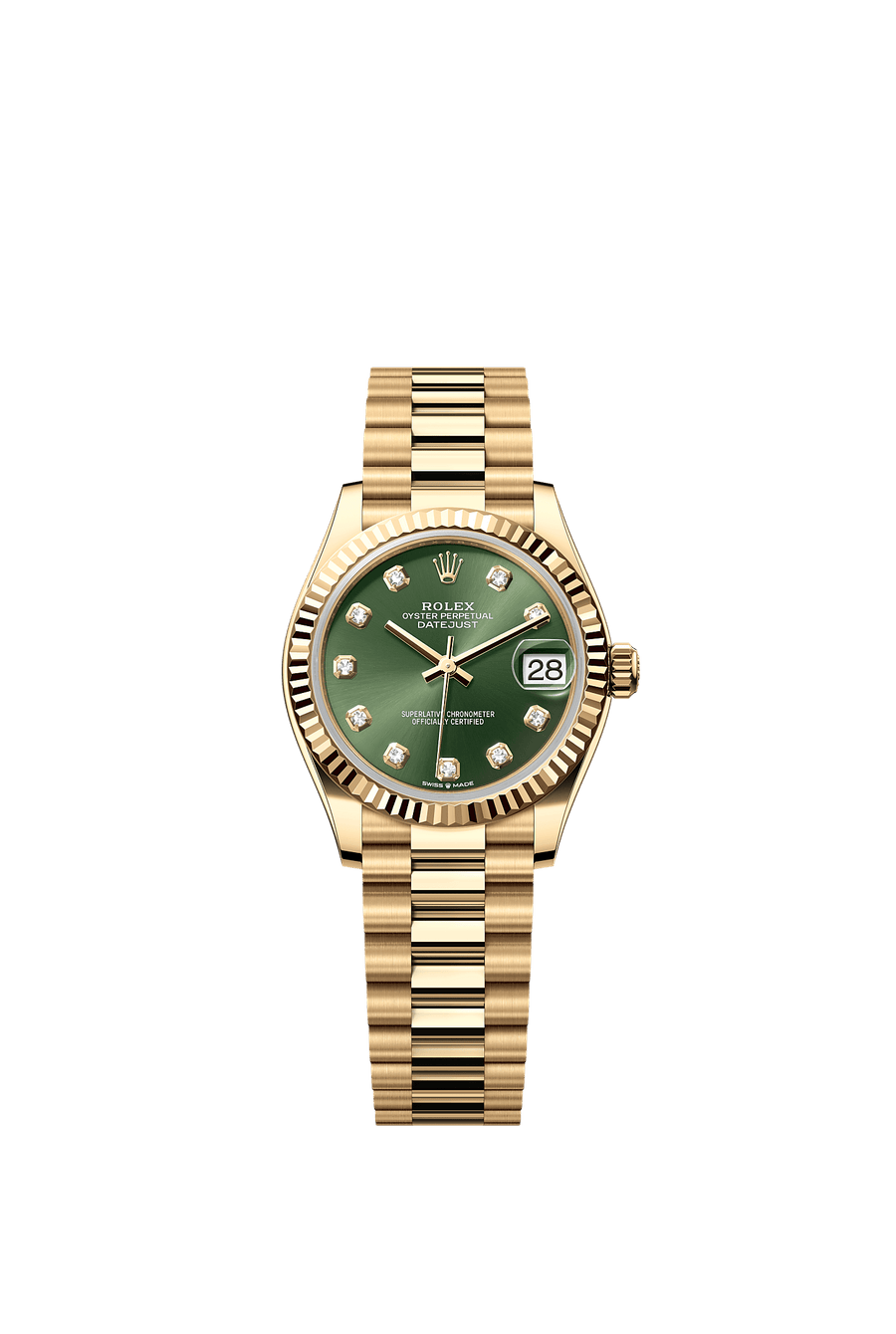 Rolex Datejust 31 278278 yellow gold, olive green diamond dial