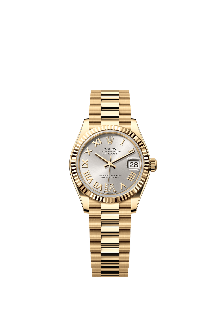 Rolex Datejust 31 278278 yellow gold, silver diamond-set six dial