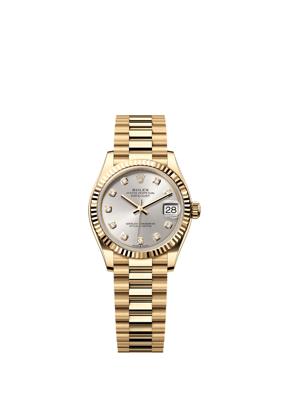 Rolex Datejust 31 278278 yellow gold, silver diamond dial