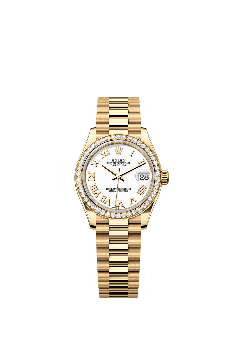 Rolex Datejust 31 278288RBR yellow gold, white Roman dial