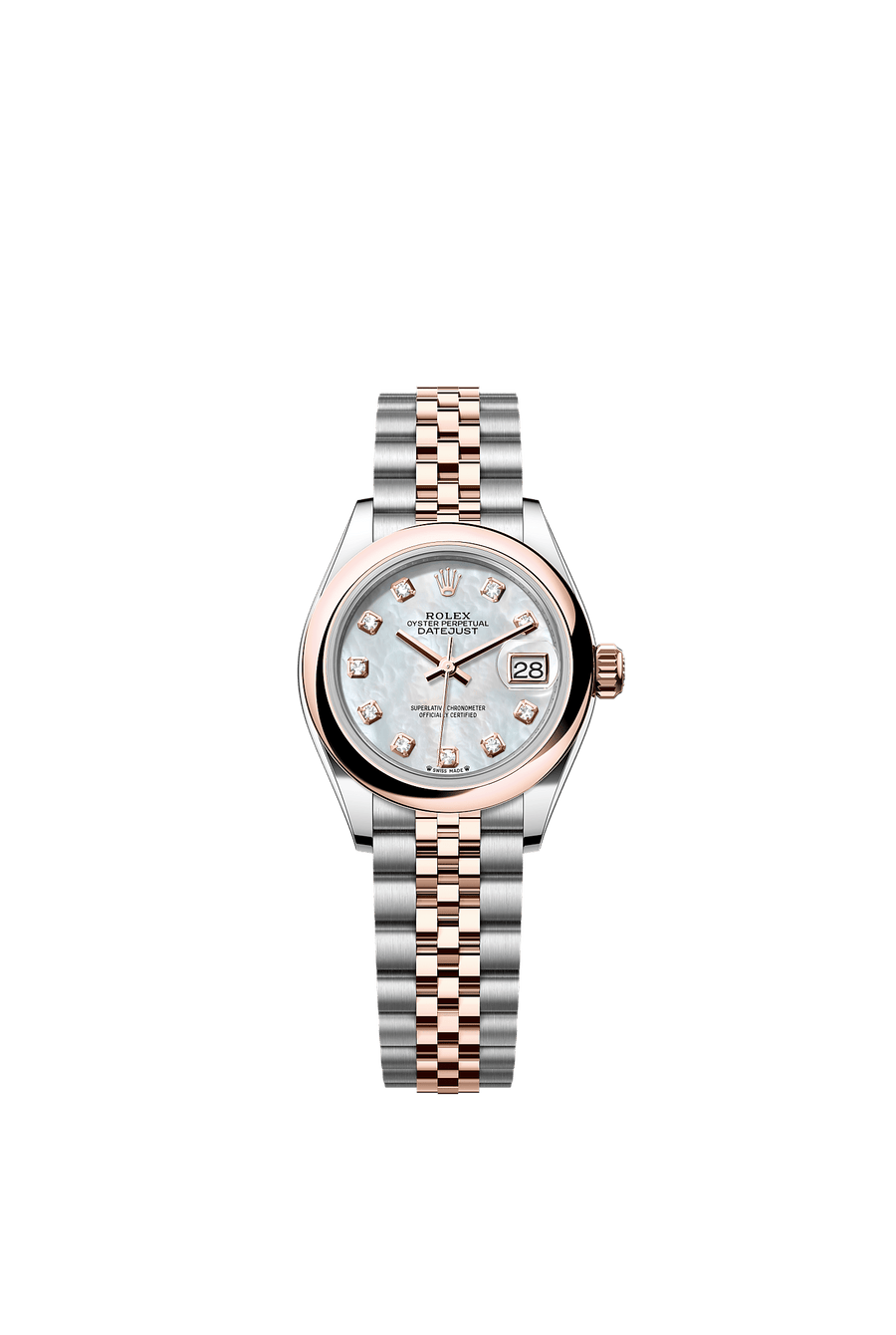 Rolex Lady-Datejust 28 279161 White Mother-of-Pearl Diamond Dial Jubilee Bracelet