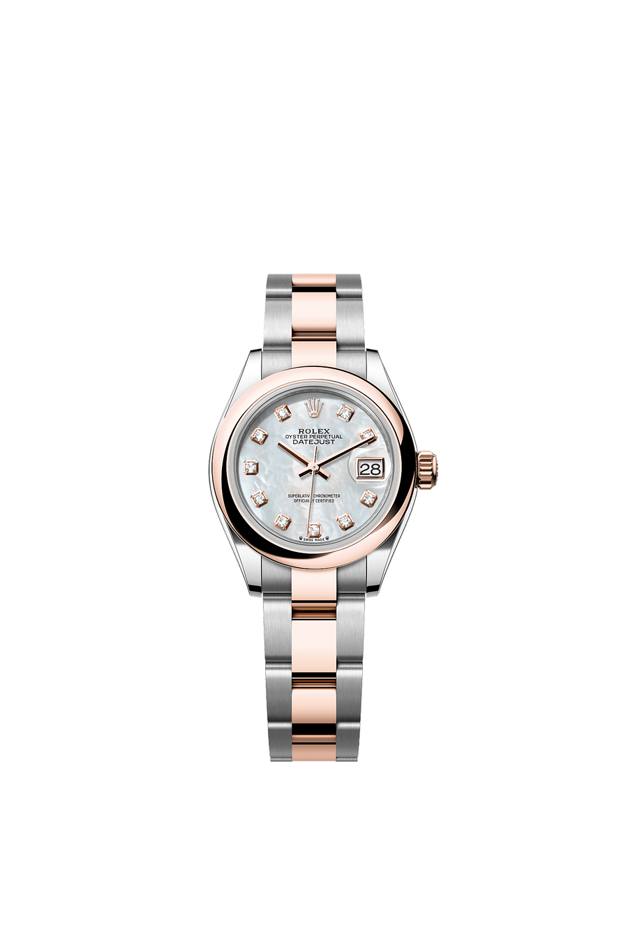 Rolex Lady-Datejust 28 279161 White Mother-of-Pearl Diamond Dial Oyster Bracelet