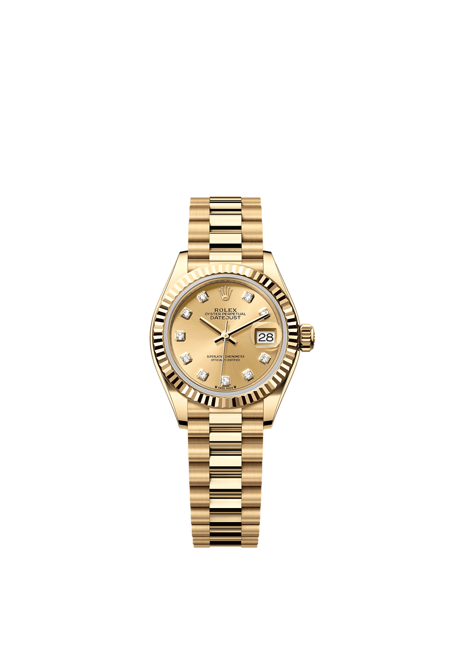 Rolex Lady-Datejust 279178 Champagne Diamond Dial President Bracelet