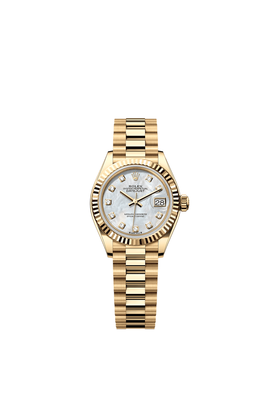 Rolex Lady-Datejust 279178 White Mother-of-Pearl Diamond Dial President Bracelet