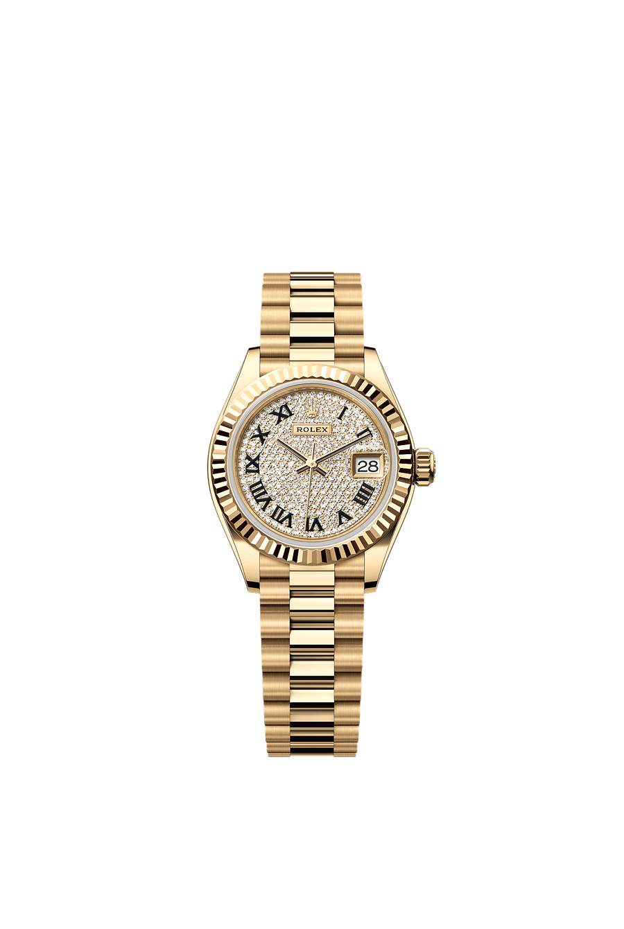 Rolex Lady-Datejust 279178 Diamond Paved Roman Dial President Bracelet