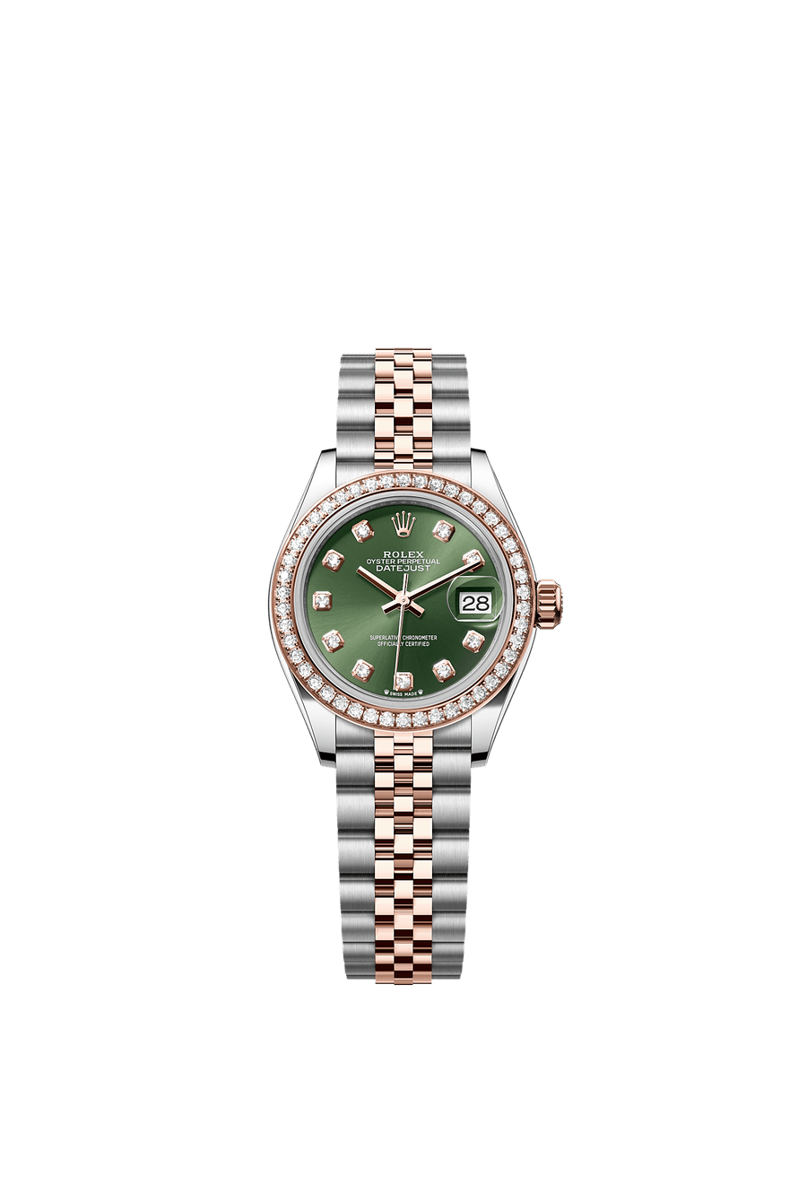 Rolex Lady-Datejust 279381RBR Olive Green Diamond Dial Jubilee