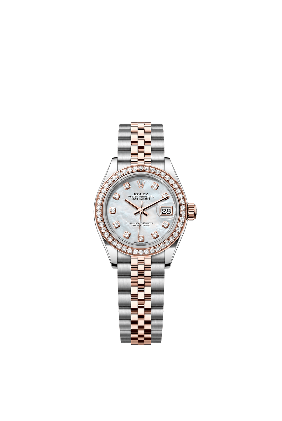 Rolex Lady-Datejust 279381RBR White Mother-Of-Pearl Diamond Dial Jubilee