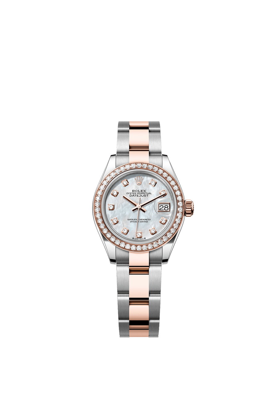 Rolex Lady-Datejust 279381RBR White Mother-Of-Pearl Diamond Dial Oyster