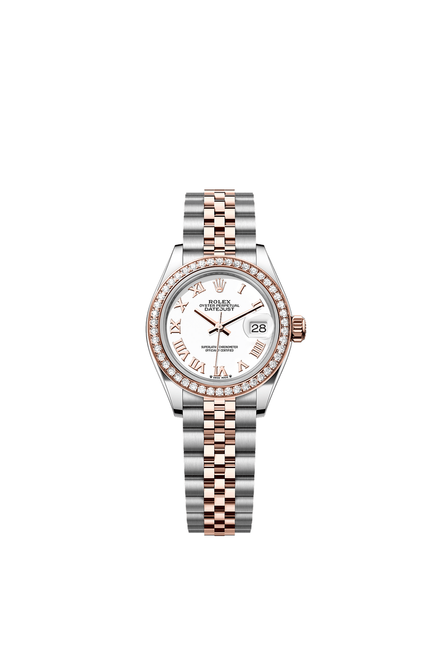 Rolex Lady-Datejust 279381RBR White Roman Dial Jubilee