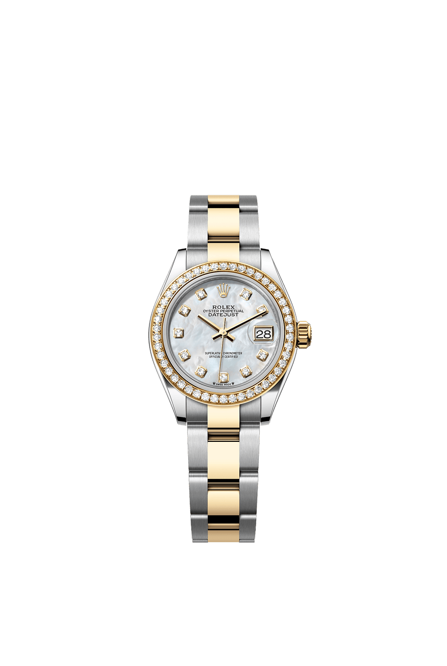 Rolex Lady-Datejust 28 279383RBR White Mother-of-Pearl Diamond Dial Oyster