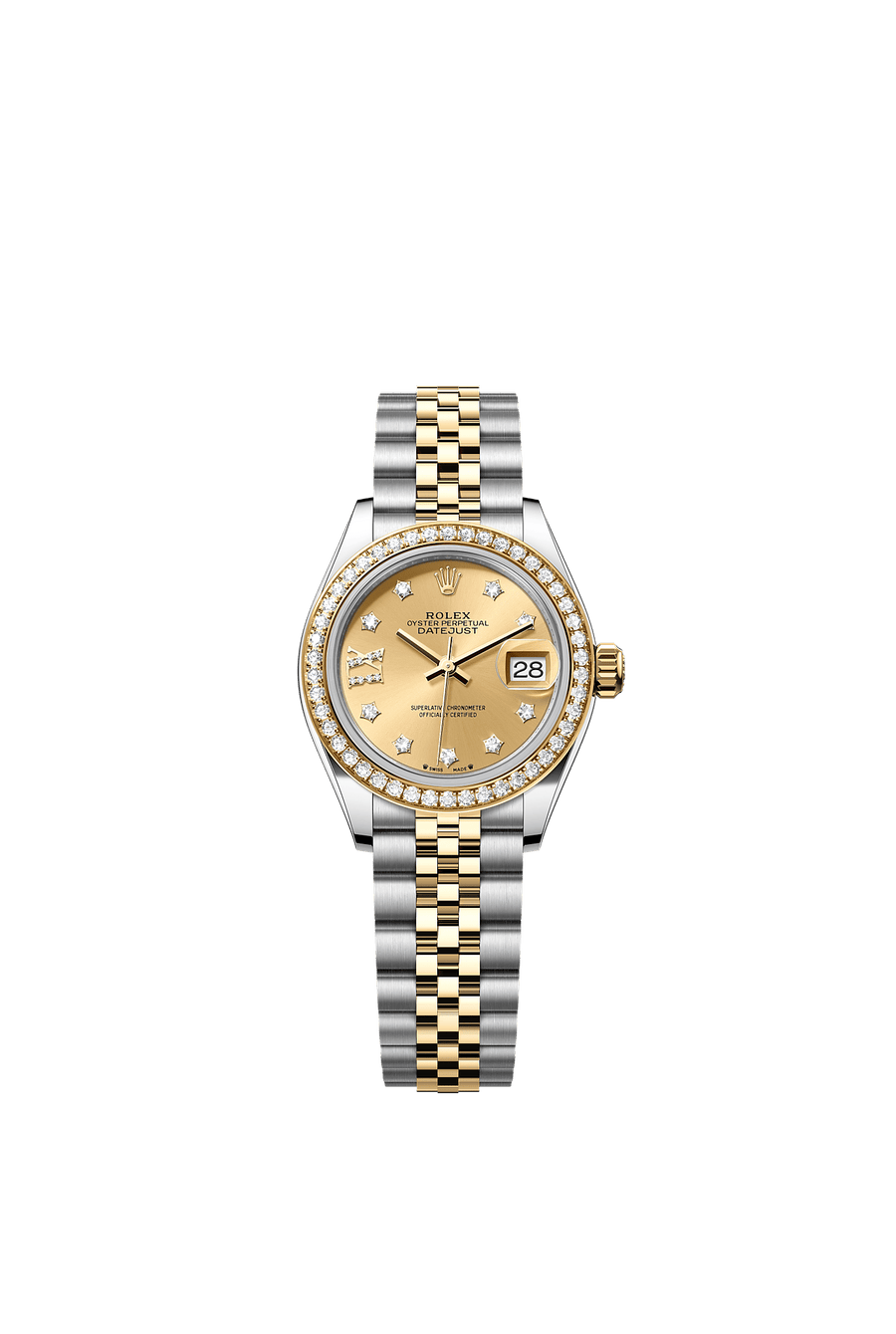 Rolex Lady-Datejust 28 279383RBR Champagne Diamond Star Dial Jubilee