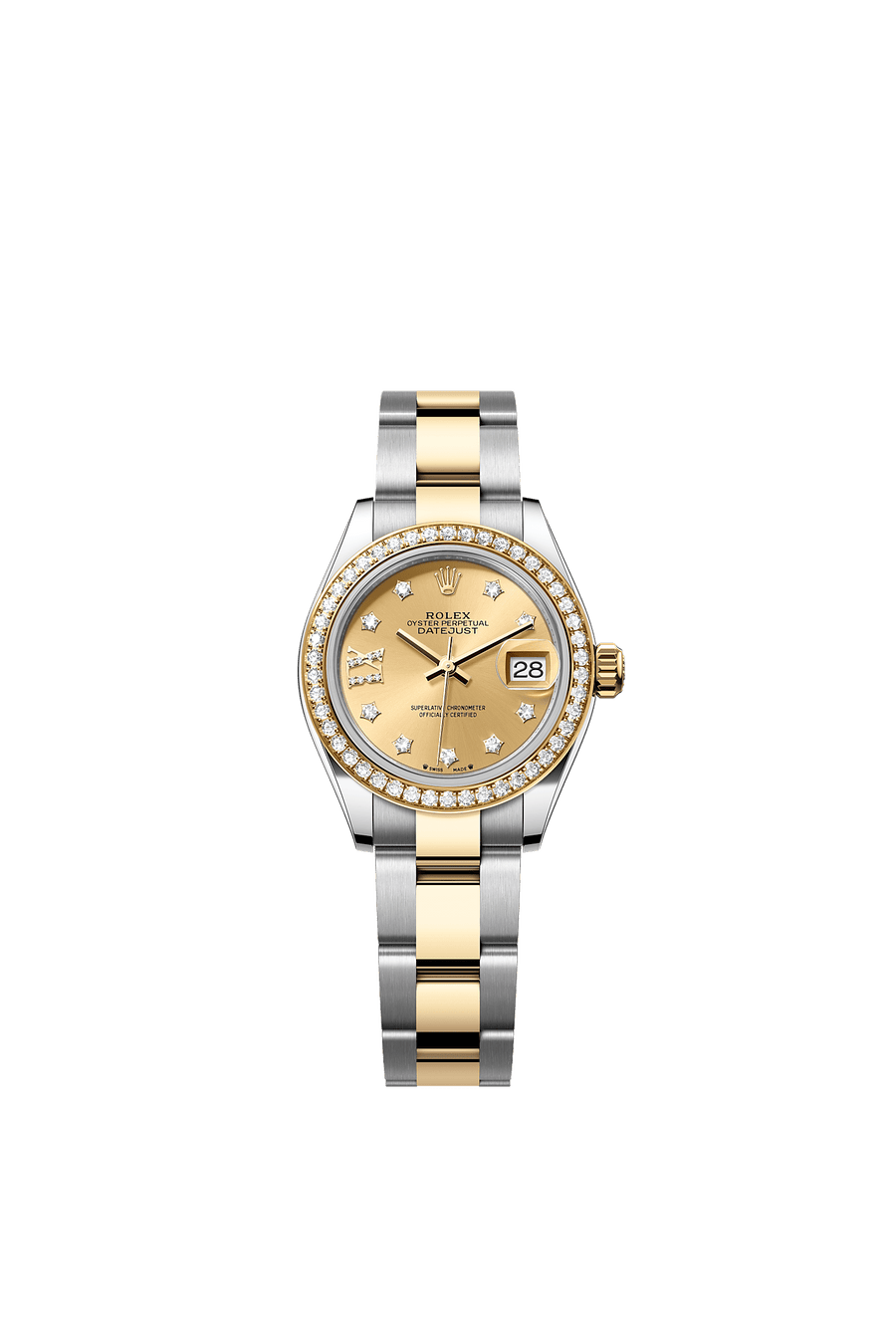 Rolex Lady-Datejust 28 279383RBR Champagne Diamond Star Dial Oyster