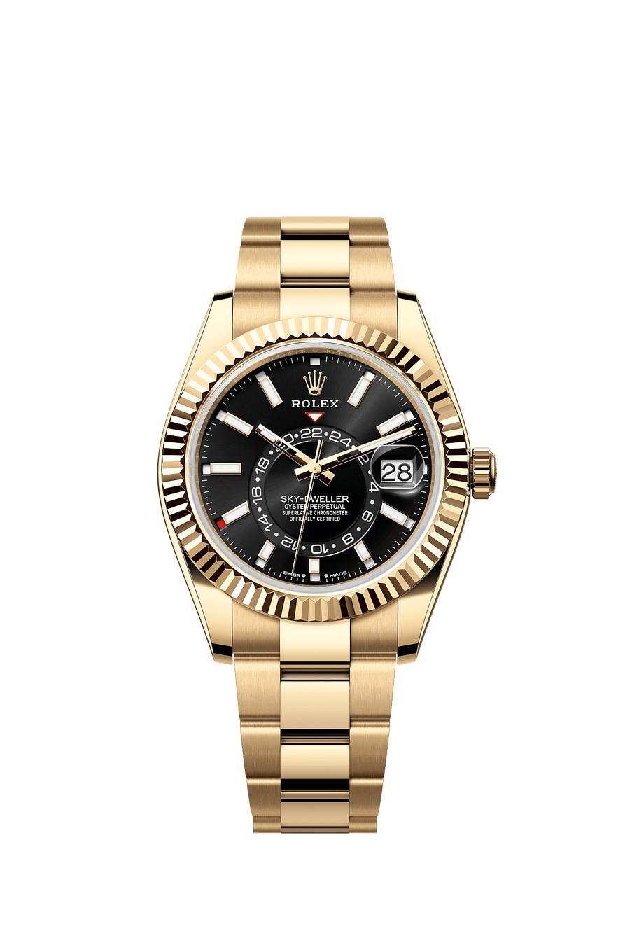 Rolex Sky-Dweller 336938 Bright Black Dial Yellow Gold Oyster