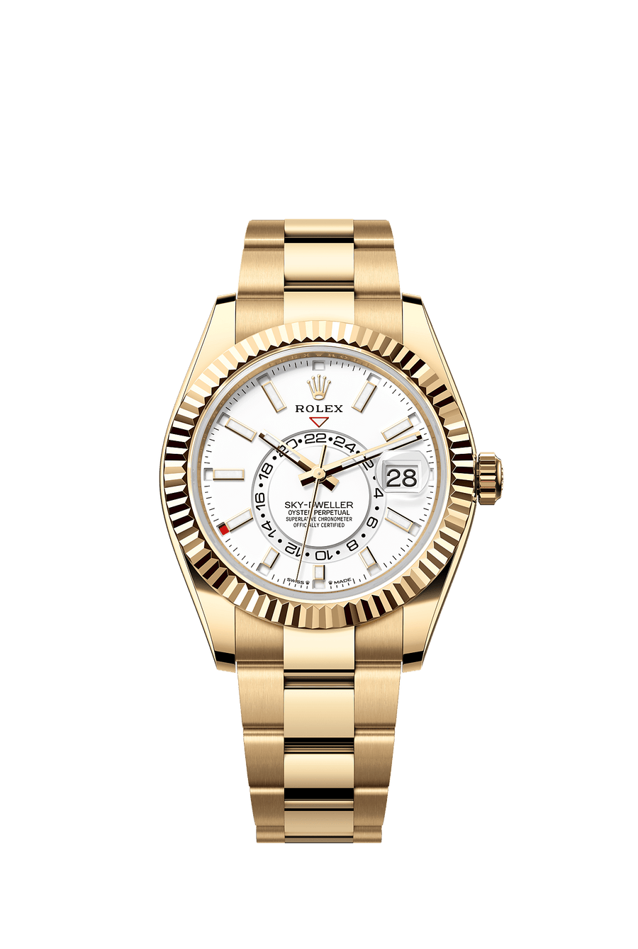 Rolex Sky-Dweller 336938 Intense White Dial Yellow Gold Oyster