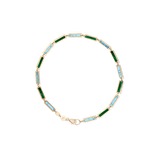 Blu Scarpa Malachite and Turquoise Bar Bracelet 14K gold