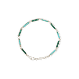 Blu Scarpa Malachite and Turquoise Bar Bracelet sterling silver