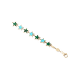 Malachite and Turquoise Star Bracelet detail