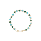 Blu Scarpa Malachite and Turquoise Star Bracelet 14K gold
