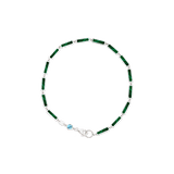 Blu Scarpa Malachite Bar Bracelet 14K white gold