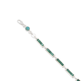 Malachite Bar Bracelet sterling silver detail