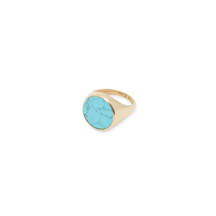 Blu Scarpa Oval Scarpa Ring in 18K gold with turquoise