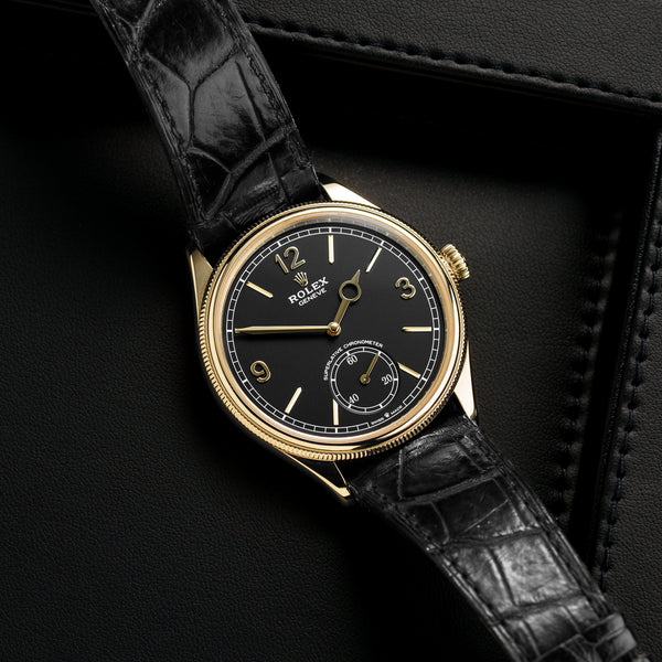 Front view of Rolex 1908 52508 with Yellow Gold case, 39mm size