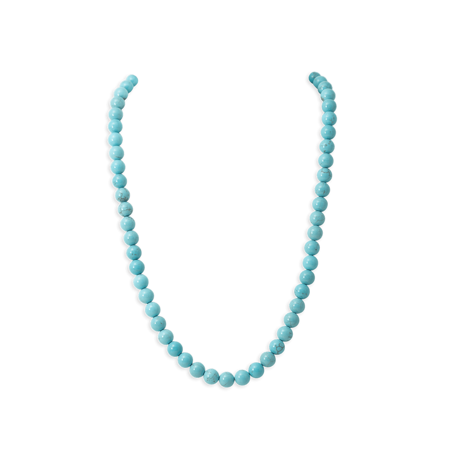 Blu Scarpa Santa Fe Beaded Turquoise Necklace 14K gold